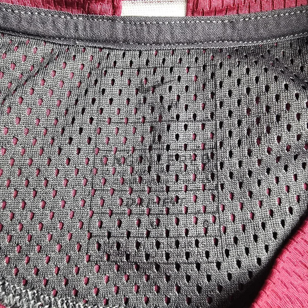 Nike Basketball Shirt Womens Large Burgundy Long Sleeve Training Mesh Jersey